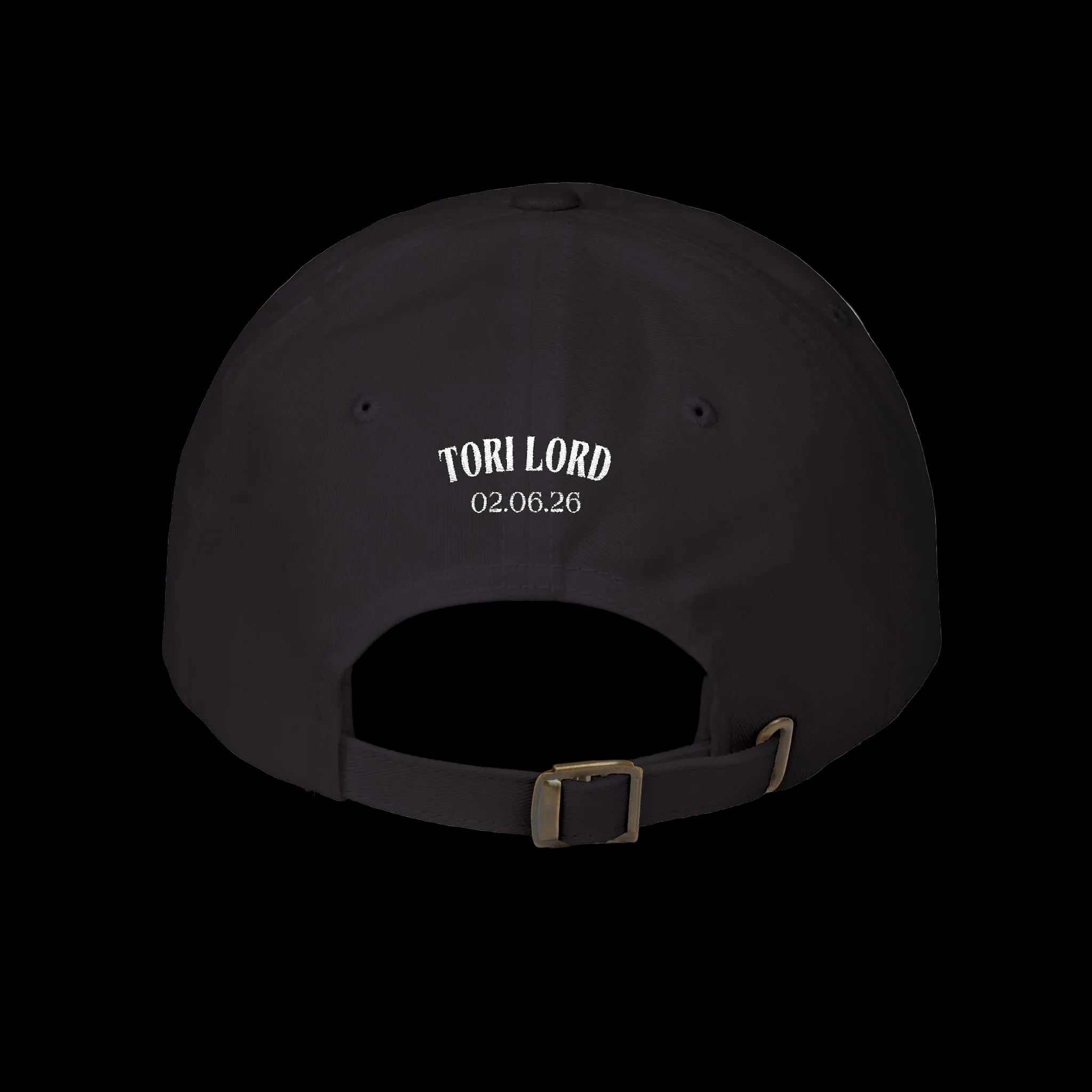Dad Cap — "Love Me Over You" Embroidered Vintage Script [BLACK]
