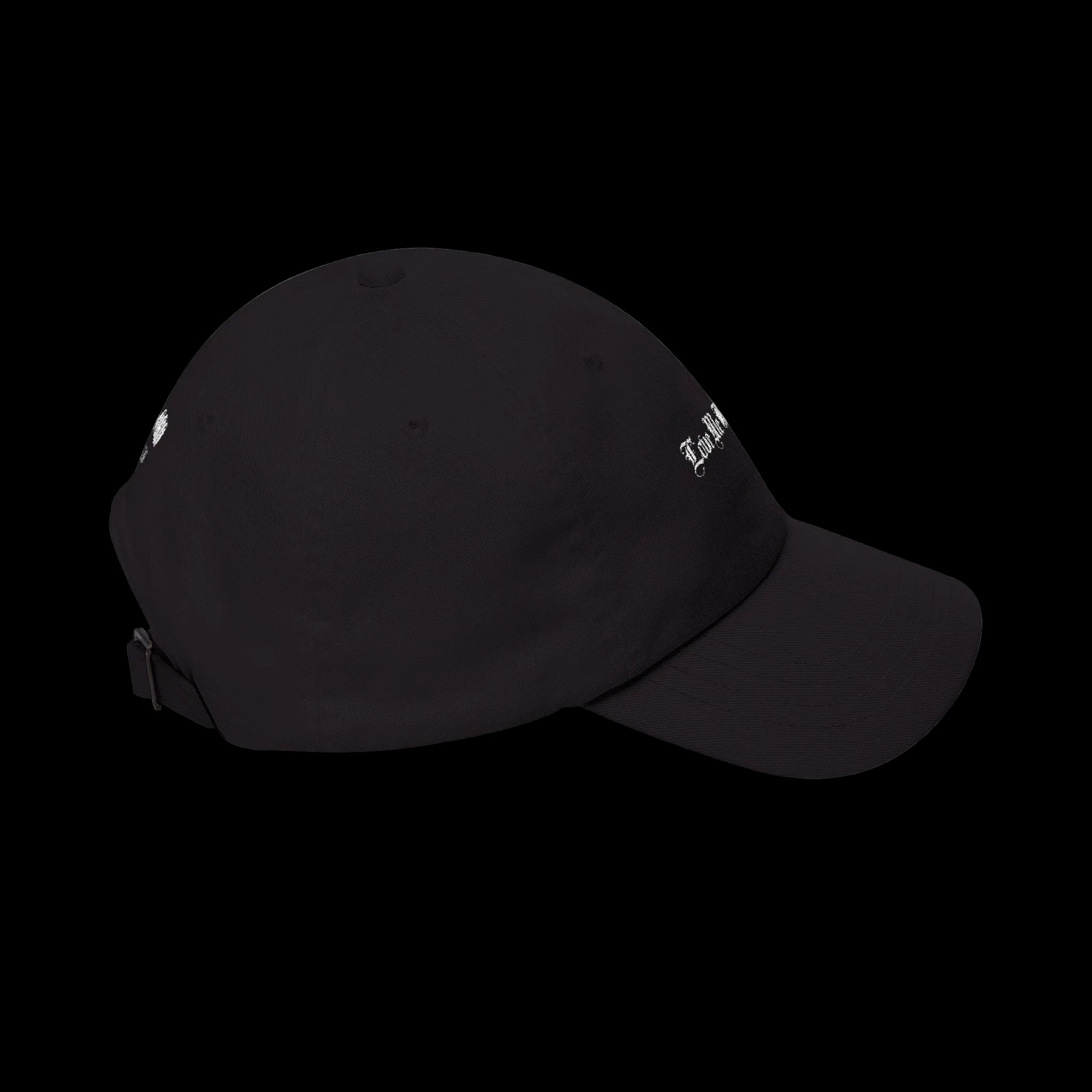 Dad Cap — "Love Me Over You" Embroidered Vintage Script [BLACK]